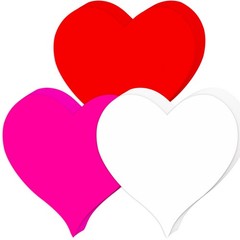 180 Pcs 4 Inch Heart Paper Cutouts Red Pink White Shapes Valentines Day Decor