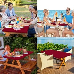 homing 4 Packs 8 Foot Rectangle Easter Table Cloth, Waterproof Polyester Elastic