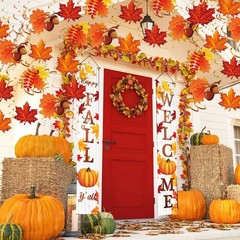 Fall Leaves Hanging Swirls Maple Leaves Decorations for Home/Fall Party Decor…