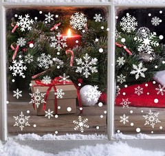 449PCS+ Christmas White Snowflakes Window Clings Decal Stickers