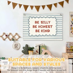 Blue Room Decor, Boy Nursery Decor Boho Classroom Wall Hanging Canvas Banner,…