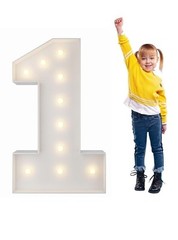 3FT White Marquee Light Up Number 1 For Parties, Celebrations