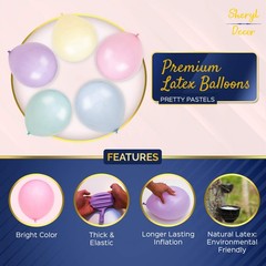 100 Pastel Balloons Assorted Colors & Size – Rainbow Party Decorations – Maca…
