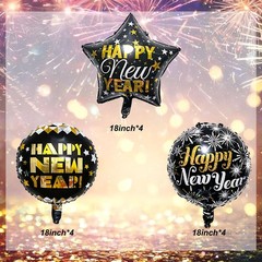 New Year Balloons Decorations-12pcs Happy New Year Balloons Star and Round Ne…
