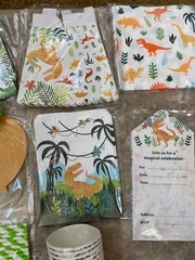 226 pcs Dinosaur Birthday supplies with banner and tableware set