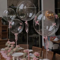 18 Inch Clear Balloons, 25 Pcs bobo Balloons Pre Stretched, Latex Bubble Ball…