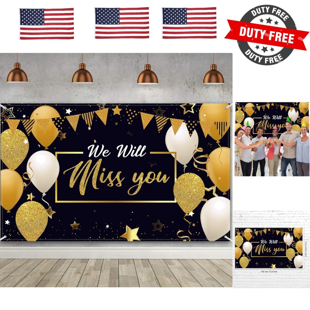 We Will Miss You Banner- Extra Large 72 x 44 Inch, Graduation Backdrop for 20…