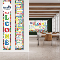 3 Pcs World Flags Welcome Banners, Multicultural Classroom Decorations for Schoo