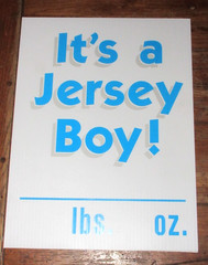 4 It’s A Jersey Boy Baby Birth Announcement Plastic Double Sided Sign Lot 12×16