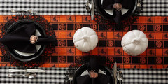 Halloween Party Tabletop Decor, Reusable & Machine Washable Cotton Fabric, Table
