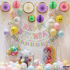 , Macaron Decorations Set – Pack of 18 | Happy Decorations | Pastel Happy Ban…
