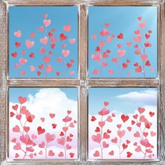 Horaldaily 40 PCS Valentine Window Cling Sticker, Pink Tiny 11.5 x 8.3,