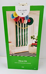 Kate Spade NY x Target Party Décor Kit – Custom Banner, Fans, Honeycombs | NIB