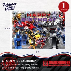 Treasures Gifted Transformers Backdrop 4.25x6ft Banner