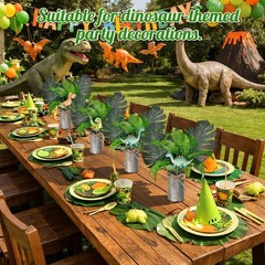 6 Set Dinosaur Party Table Centerpiece Decoration Dinosaur Themed Stick Set I…