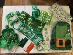 St Patrick’s Day Irish Party New Hat Cups Fabric Pins Flags Used Banner & Sash