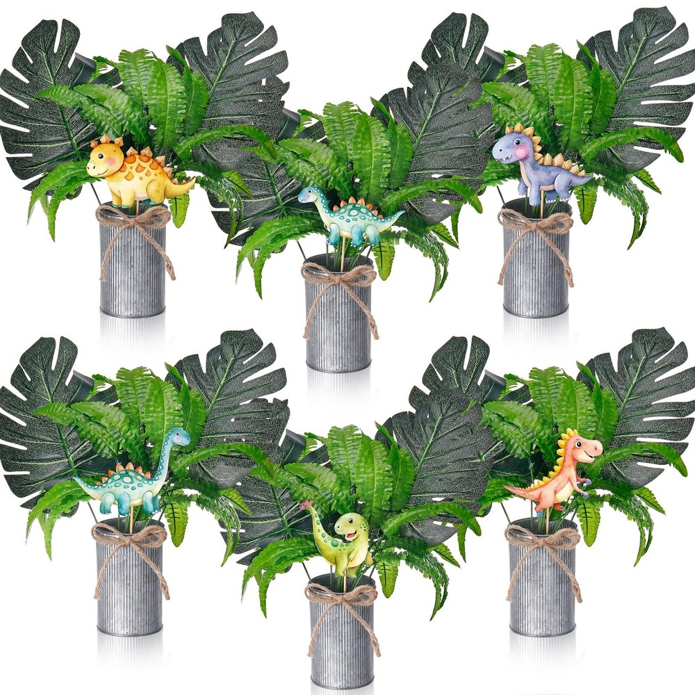 6 Set Dinosaur Party Table Centerpiece Decoration Dinosaur Themed Stick Set I…
