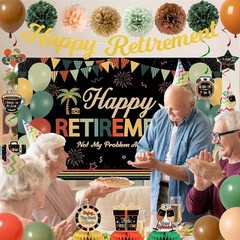 Complete Colorful Retirement Celebration Kit with Banner & Centerpieces – Unisex