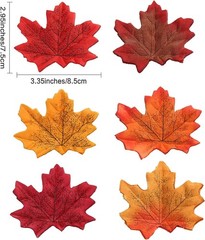 Whaline 300 Pieces Fall Artificial Maple Leaves Faux Autumn Multicolored