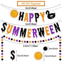 Glittery Happy Summerween Banner Summerween Hanging Swirls Decorations Circle…