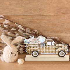5 Pieces Easter Table Decorations Wooden Bunny Signs Wood Easter Centerpieces…