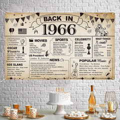 DARUNAXY 60Th Birthday Party Decorations, Vintage Back in 1966 Banner 60 Year Ol