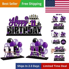 Happy 11th Birthday Purple Acrylic Table Topper Centerpieces Set – Cheers to …