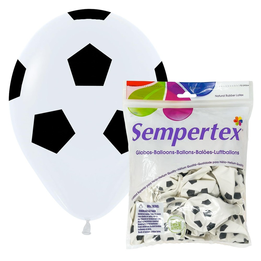 All Over Print Latex Balloons – 11 Inch Thick & Durable Soccer Theme Design f…