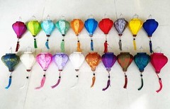 Set 20 Hoi An silk lanterns 10cm lanterns with 20 pattern colors – wedding gifts