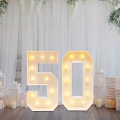 50 Light Up Numbers 100cm Mosaic Marquee Led Sign For 50th Birthday Decorations
