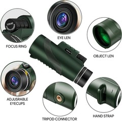 Birthday Gifts for Men Dad Him Husband Teen, 10×42 Compact Monocular Telescop…