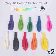 20 pieces 24 inch Large Primary color Balloons Giant Assorted Colors Latex Ba…