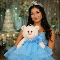 Large 20” Quinceañera Teddy Bear Centerpiece – Elegant Dress, Oversized Keeps…
