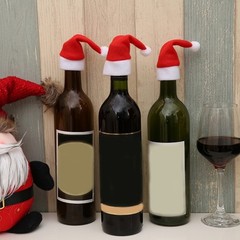 30pcs Mini Christmas Hats for Silverware Holders Cutlery Tableware Holder Bottle