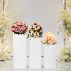 3pcs Square Wedding Centerpieces, Flower Display Rack Decorations Table Pillars