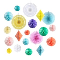 20Pcs Multi-Color Honeycomb Decoration Kit for Candy Bar Party Decor Pastel C…