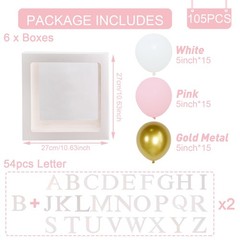 Baby Boxes with Letters for Baby Shower, 6pcs Transparent Boxes with 2 Set of…
