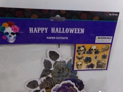 Halloween Silhouettes Cutout Set 10 Pack One Sided Glitter Skulls Spiders Bats