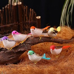 Simulation Feather Bird Home Garden Decor Ornament Artificial Birds Set