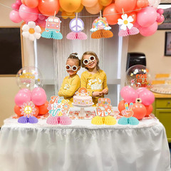 8 Pieces Five Is a Vibe Honeycomb Centerpieces, Boho Girl’S 5Th Birthday Party D