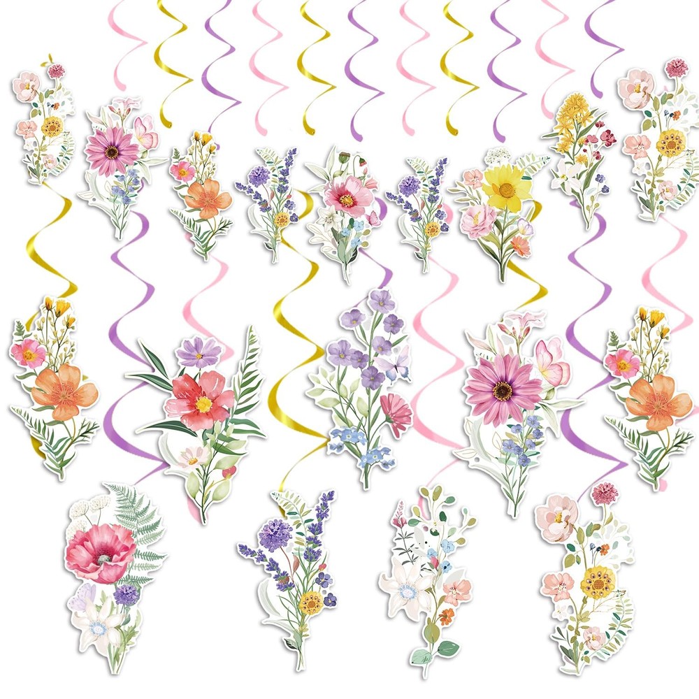 Wildflower Birthday Party Decorations – 48PCS Flower Party Decorations Floral…
