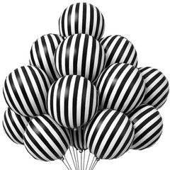Striped-Balloon Halloween-Balloons 12PCS 18in Black White Striped Foil Balloo…
