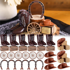 36 Pcs Western Cowboy Centerpieces for Table Mini Cowboy Wild West Party Decor I