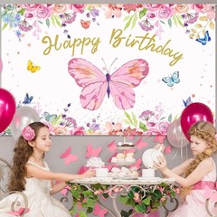 Durable Butterfly Backdrop for Birthdays – Lightweight & Easy to Hang, 6x4ft