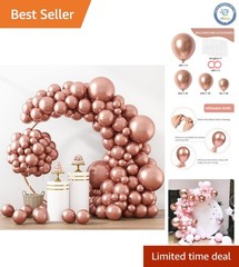 129pcs Rose Gold Balloon Kit – Perfect for Celebrations & Decor