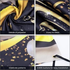 110x180cm Large Size Happy Birthday Banner 70th Black Gold Birthday Decoration