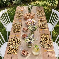 96 Pcs Leopard Print Party Decorations for Adults, Cheetah Print Birthday
