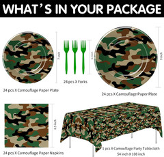 Army Camouflage Party Decorations – Camo Camouflage Birthday Party Supplies, Pap