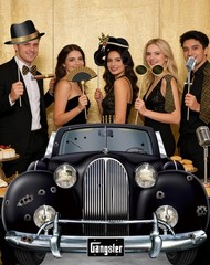 Gangster Car Photo Booth Props Set – Vintage Gangster Car Cardstock Standee w…