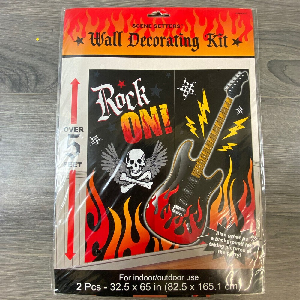 Rock-n-Roll Rock On Wall Decorating Kit Birthday Party Supplies Over 5ft In/Out
